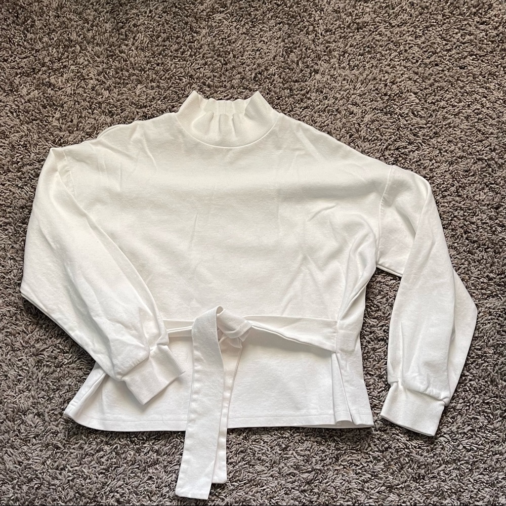 Mock Neck blouse with tie detail